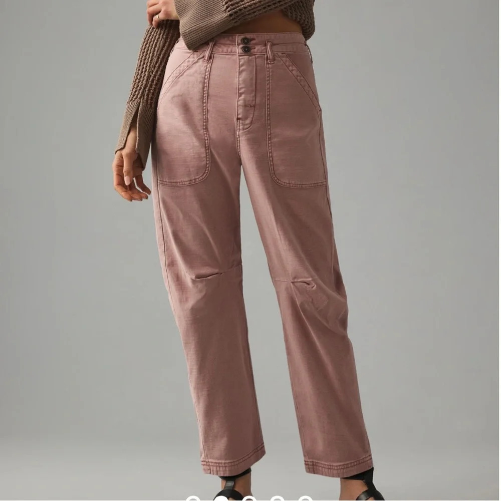 Anthropologie Rose-Mauve Utility Jeans